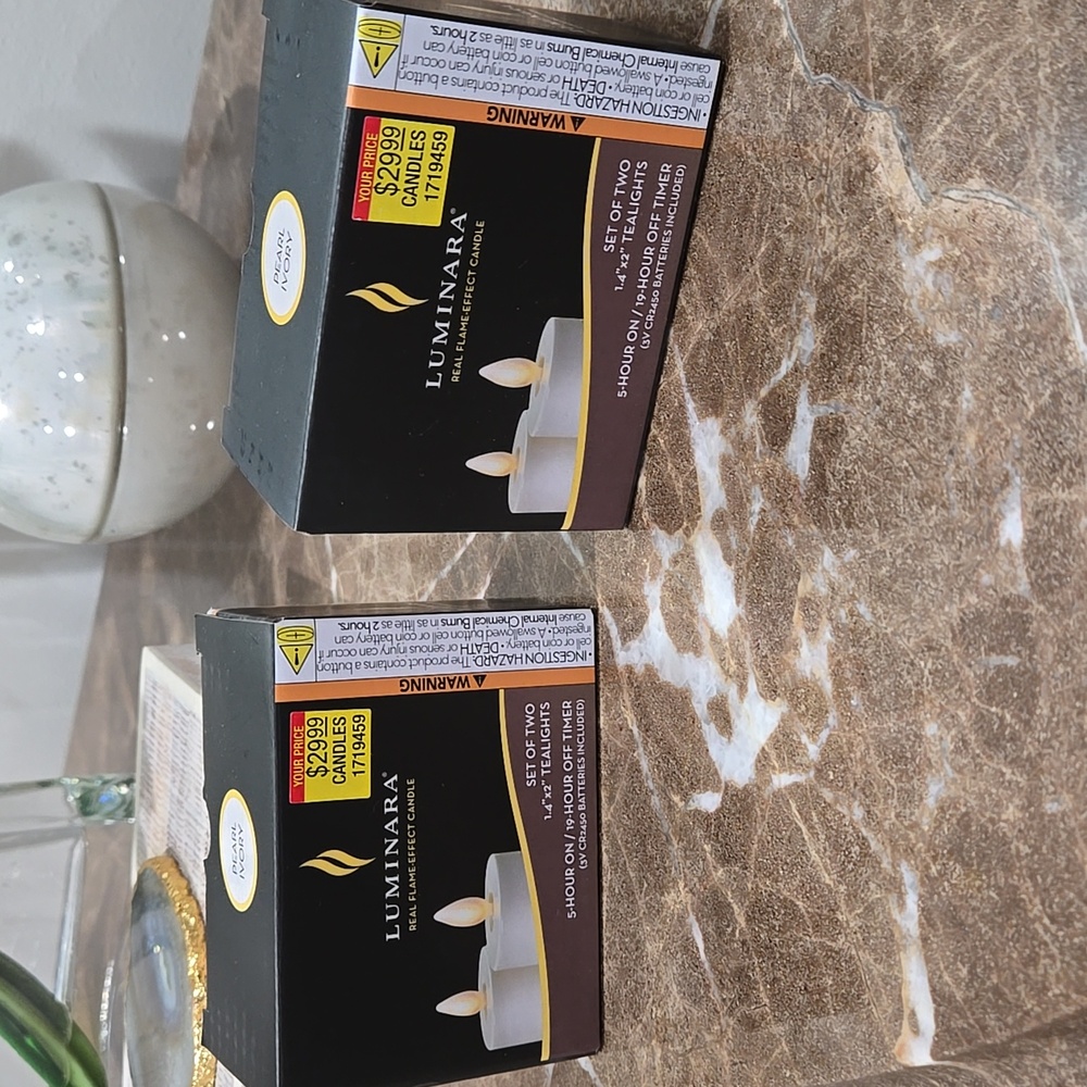 Luminara Flameless Tealights, Two Sets, Two Candles Per Box, NWT